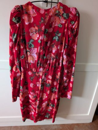 Vestido H&M cóctel floral rojo