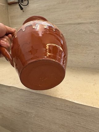 Caraffa e 6 Bicchieri Ceramica Pugliese