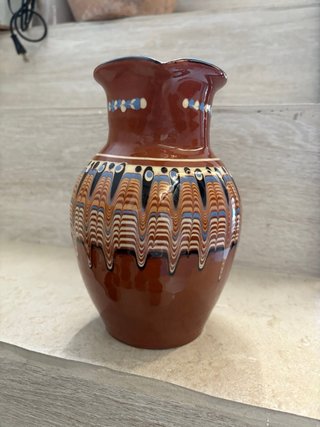 Caraffa e 6 Bicchieri Ceramica Pugliese