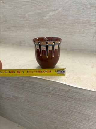 Caraffa e 6 Bicchieri Ceramica Pugliese
