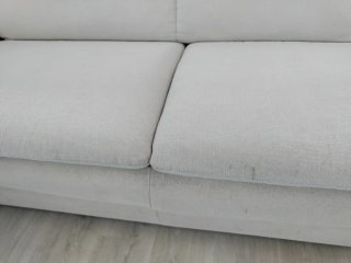 Sofá de 3 plazas beige/blanco