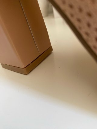 Sandalias Beige Tacón Grueso Malla