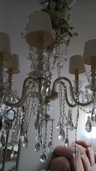 Lámpara de salón 6 brazos cristal