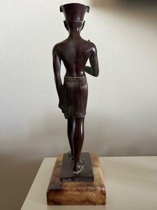 Figura Egipcia imitacion Bronce y Base alabastro