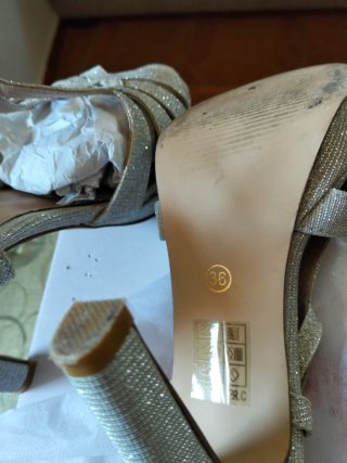 Sandalias de fiesta plateadas talla 36