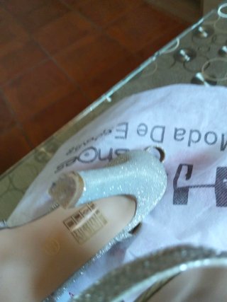 Sandalias de fiesta plateadas talla 36