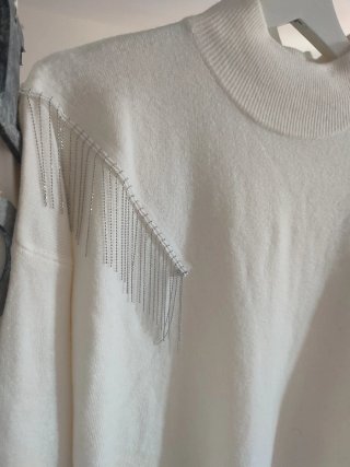 Jersey Sfera Blanco Talla M con detalles metálicos