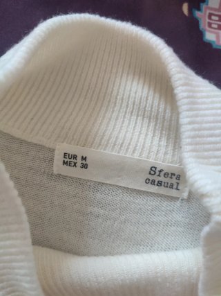 Jersey Sfera Blanco Talla M con detalles metálicos