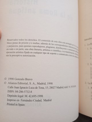 'Historia de la Roma antigua' G Bravo (Alianza)
