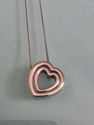 Collana doppio cuore argento