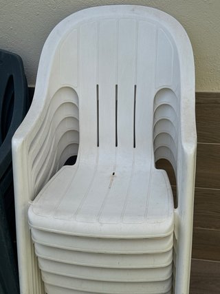 Sillas de jardín apilables (6 blancas-4verdes)