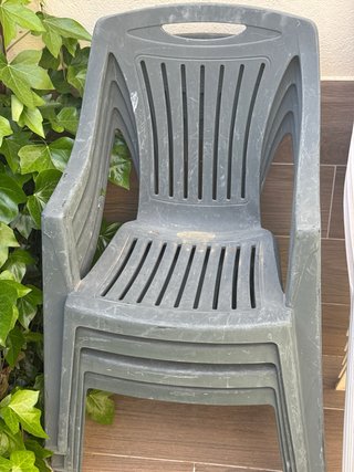Sillas de jardín apilables (6 blancas-4verdes)