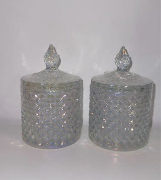 Juego 2 tarros cristal con tapa