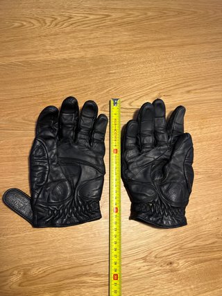 Guantes de moto de cuero negro XL