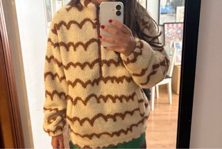 Polar Shein blanco y marrón