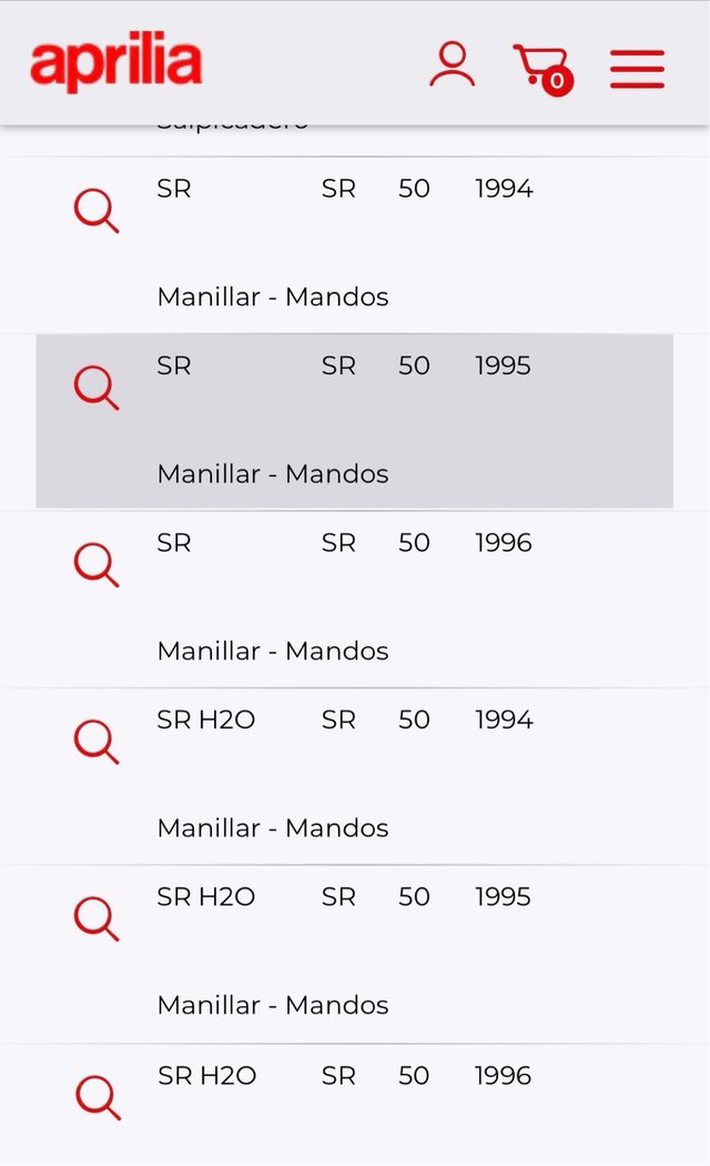 Maneta Freno Aprilia SR 50