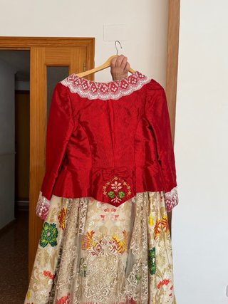 Traje de Fallera Beige y Multicolor