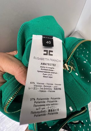 Vestito Elisabetta Franchi verde con strass