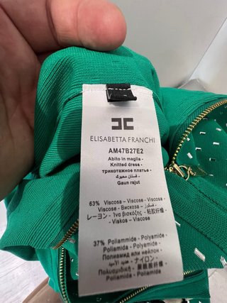 Vestito Elisabetta Franchi verde con strass