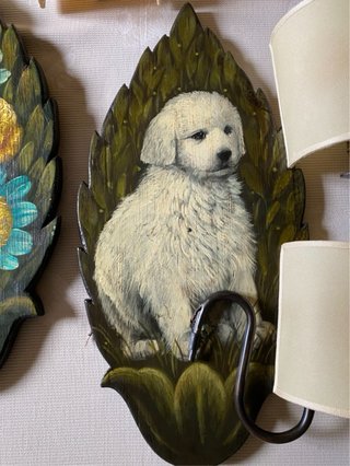 Applique da parete in legno con paralumi