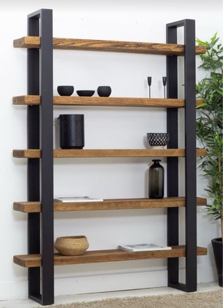 Estantería Industrial Hierro y Madera Maciza | Hec