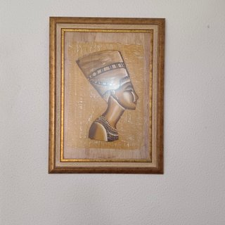 Cuadro Nefertiti Egipcio Dorado