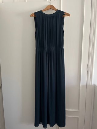 Vestido largo verde azulado