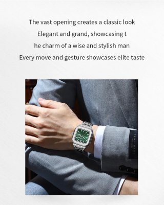 Reloj Nibosi Hombre Verde y Plateado
