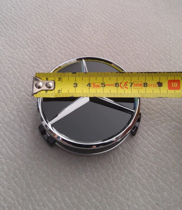 Tapas llanta Mercedes 75mm negras logo MB (4 uds)