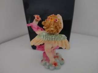 Mini statuina angioletto con fiori