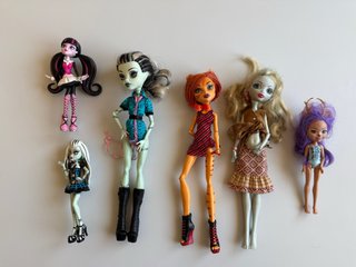 Lote de 6 muñecas tipo Monster High