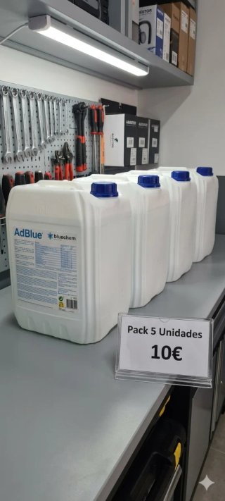 Pack 5 Garrafas AdBlue 10L Vacías un solo uso.