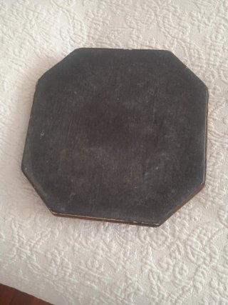 Cenicero madera y estaño octogonal