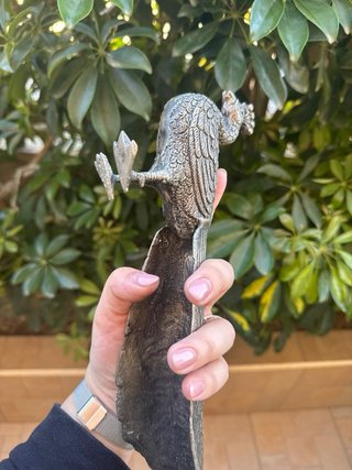 Statuetta pavone pesante in metallo