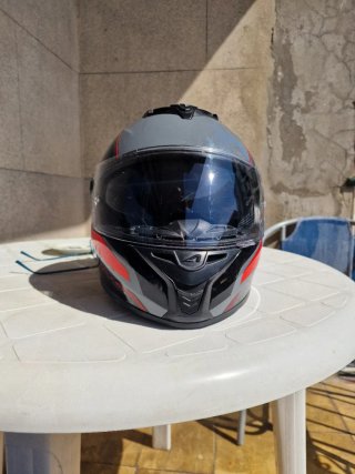 Casco Moto Astone Gris/Negro/Rojo