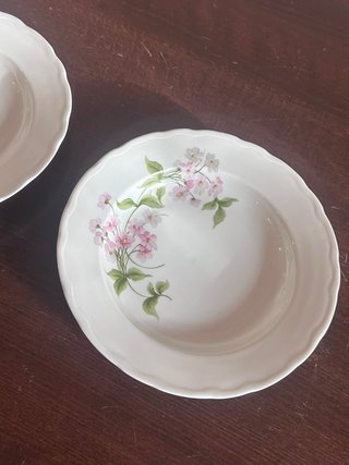 2 Piatti Fondi Ancap Fiori Rosa