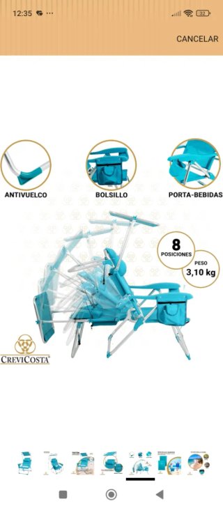 Tumbona Playa con bolsa mochila Turquesa