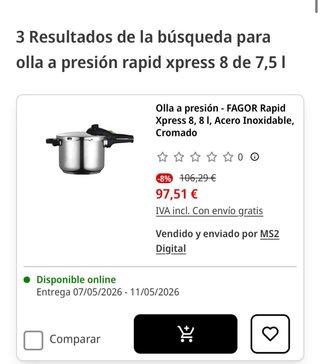 Olla a presión Fagor Rapid Xpress 8