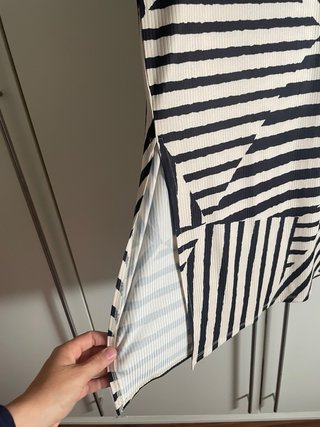 Vestido largo estampado geométrico sin mangas