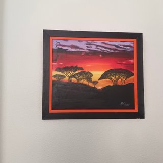 Cuadro m.Carot Paisaje Atardecer