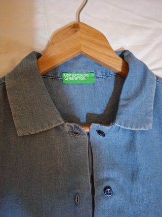 Blusa Benetton Mujer Azul