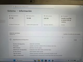 Portatil Lenovo T490s i5 / 8GB RAM / 500GB NVMe