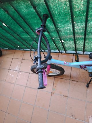 Bicicleta infantil azul y rosa