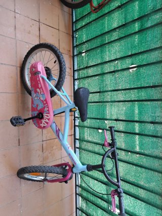 Bicicleta infantil azul y rosa