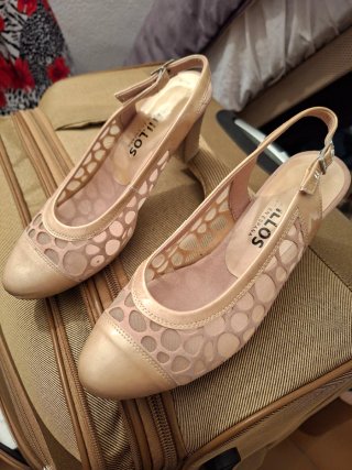 Zapatos Pilllos Beige/Rosa Talla 38