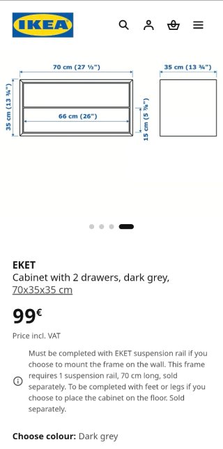 Cajonera Eket Ikea Gris