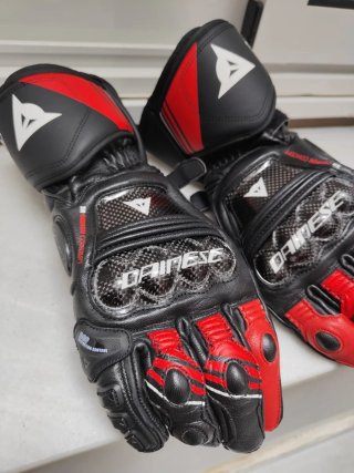 Guantes Dainese Druid 4 Moto Cuero Negro Rojo