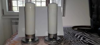 Coppia Lampade Milk Glass Art Deco
