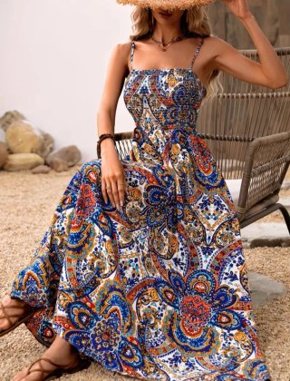 Vestido largo estampado talla XL