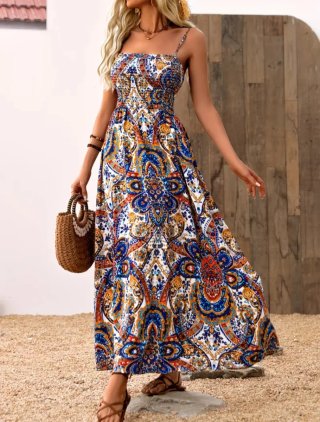 Vestido largo estampado talla XL